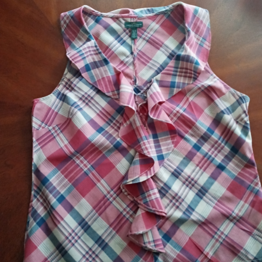 Lauren by Ralph Lauren ruffle Top (sleeveless)